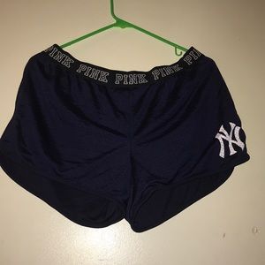 Vs pink Yankee shorts
